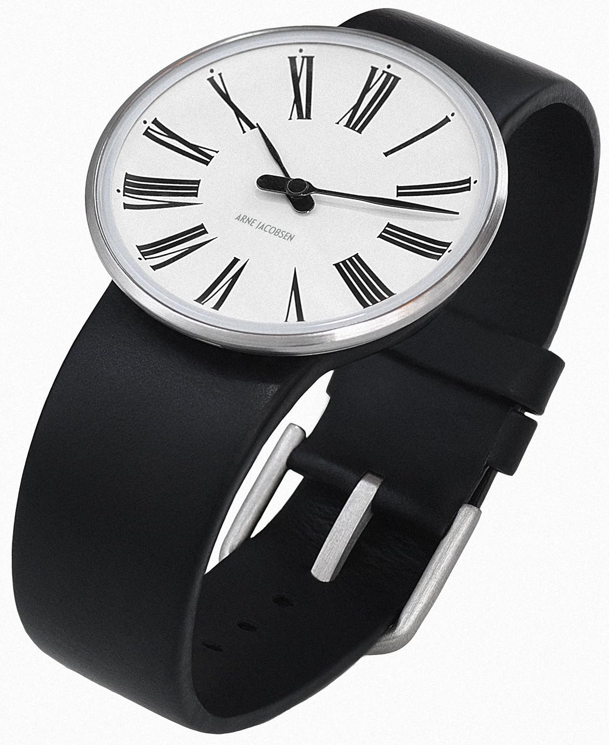 arne jacobsen 罗马中性款手表43442可带黑色小牛皮 skin (中号)